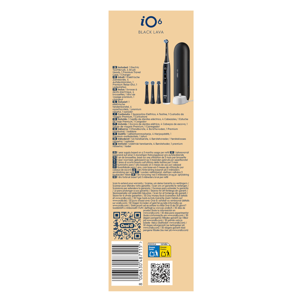 Oral-B iO 6 Cepillo De Dientes Eléctrico 4 Cabezales