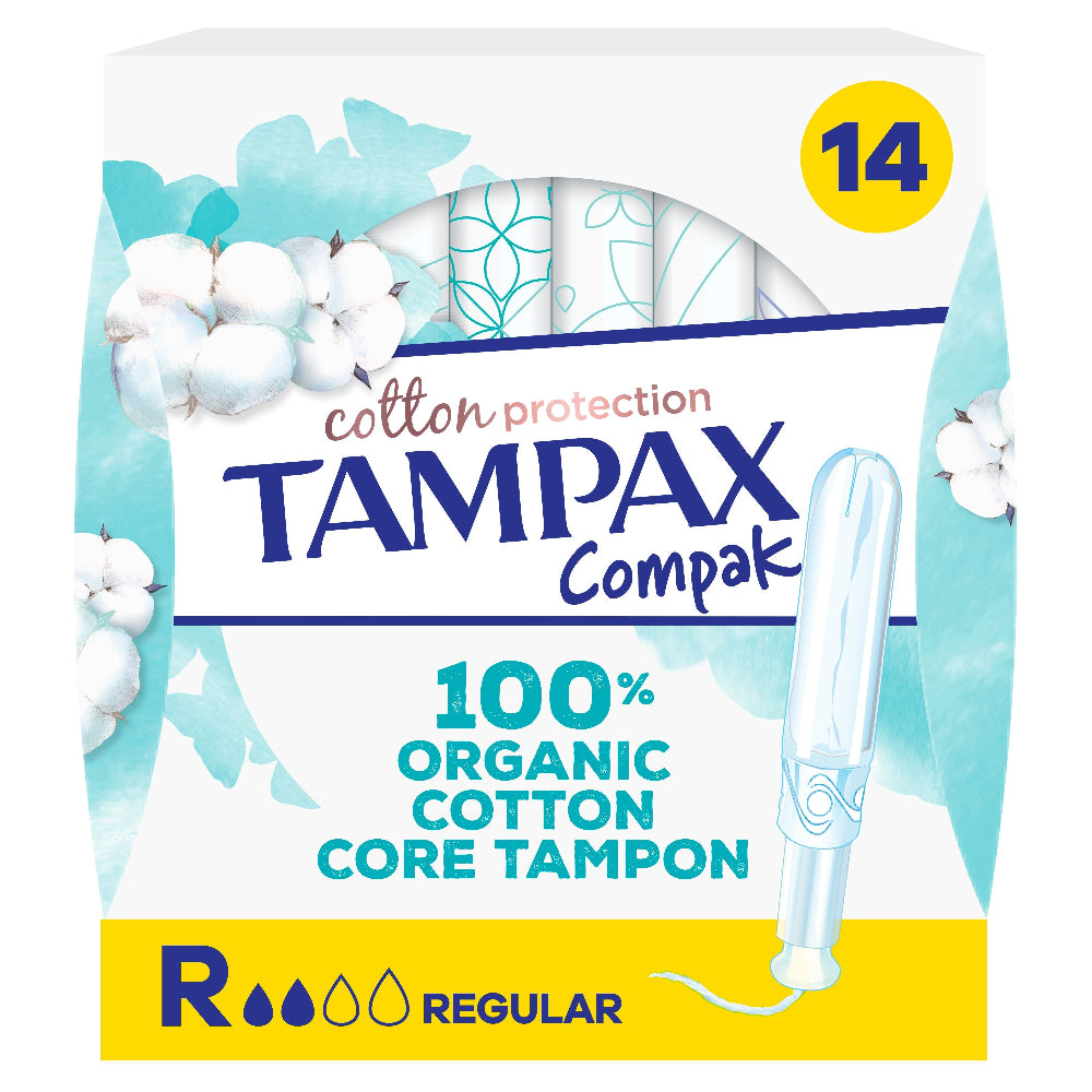TAMPAX Organic Cotton Compak Regular Tampones 14 Unidades