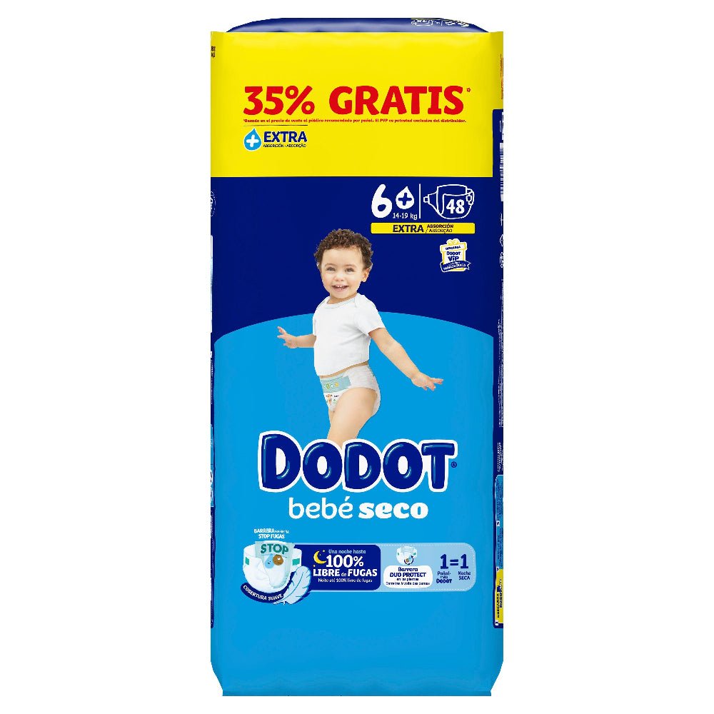DODOT Dry Baby Extra Jumbo Pack Size 6+ (48 units)
