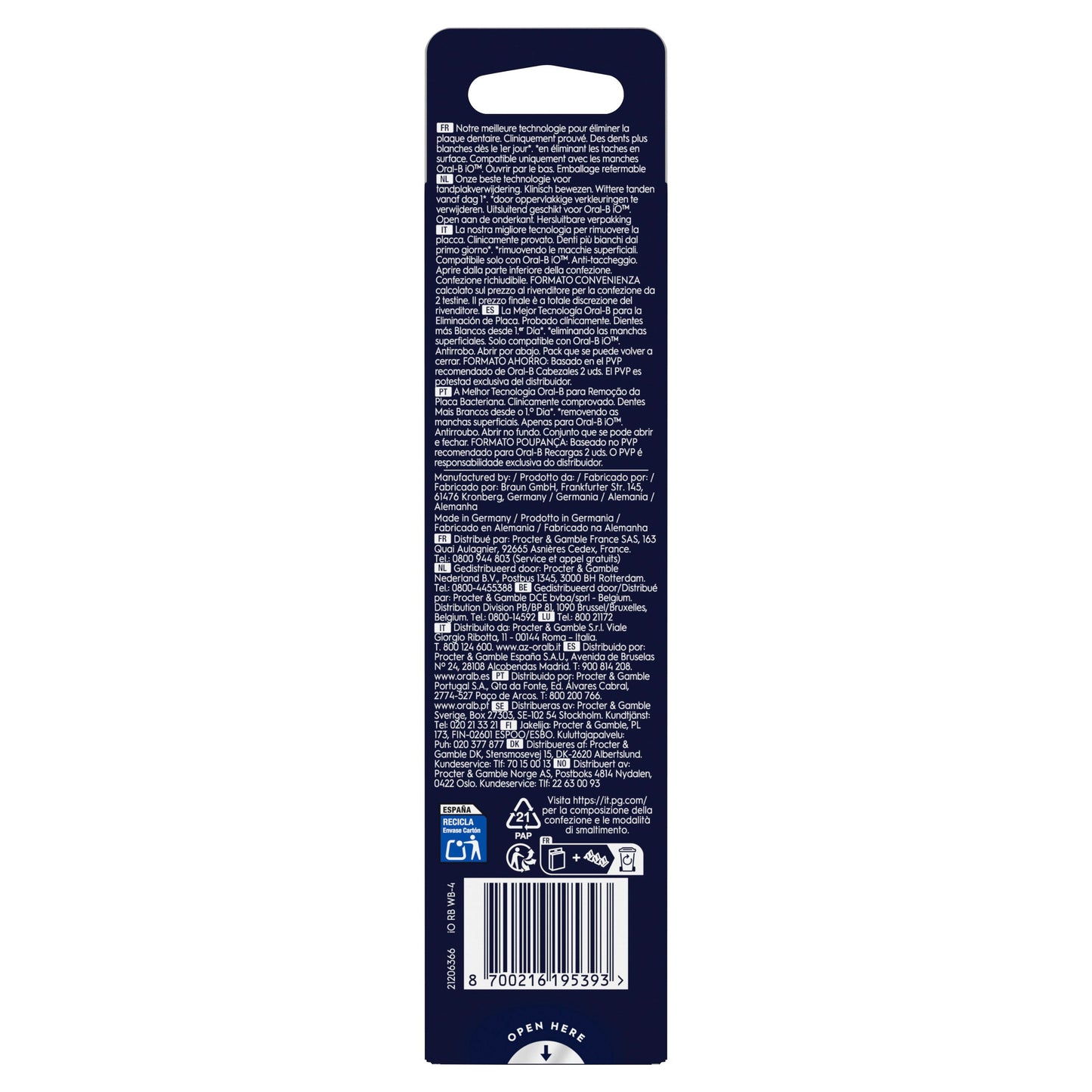Oral-B iO Radiant White Cabezal de Reemplazo 4 uds