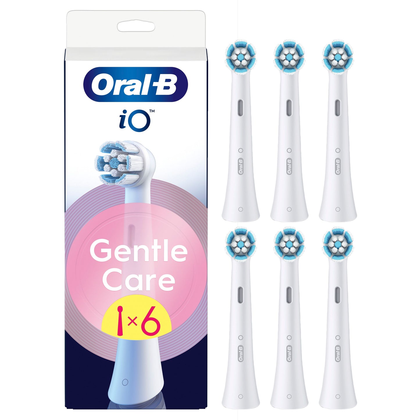 Oral-B iO Gentle Care Têtes de Brosse Blanches 6 pcs