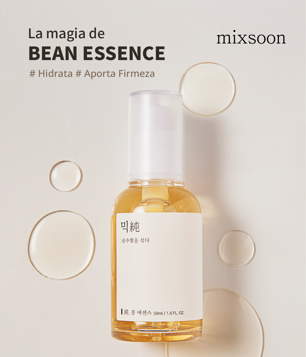 Mixsoon Bean Essence Vegan Schneckenpeeling-Fluid für das Gesicht 50ml