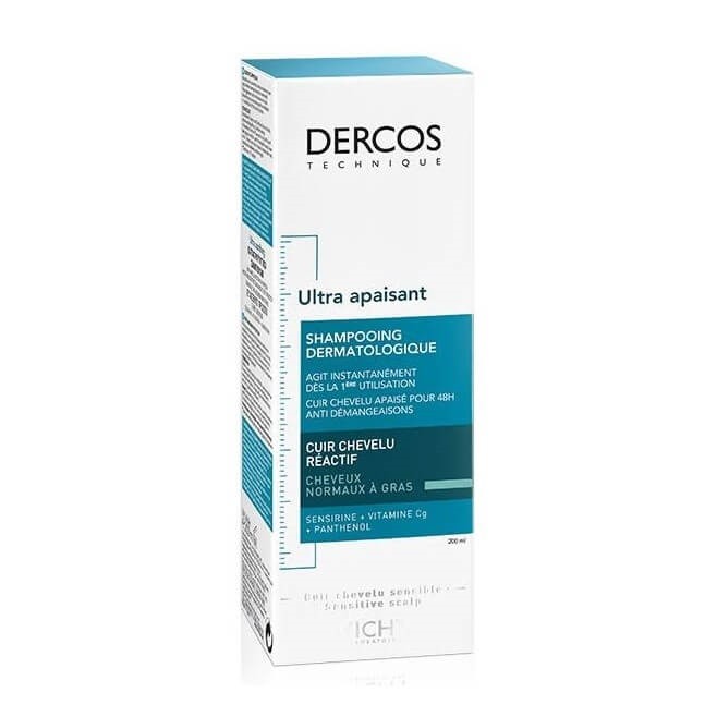 VICHY Dercos Champú Ultra Calmante Cabellos Normal-Graso 200ml-2