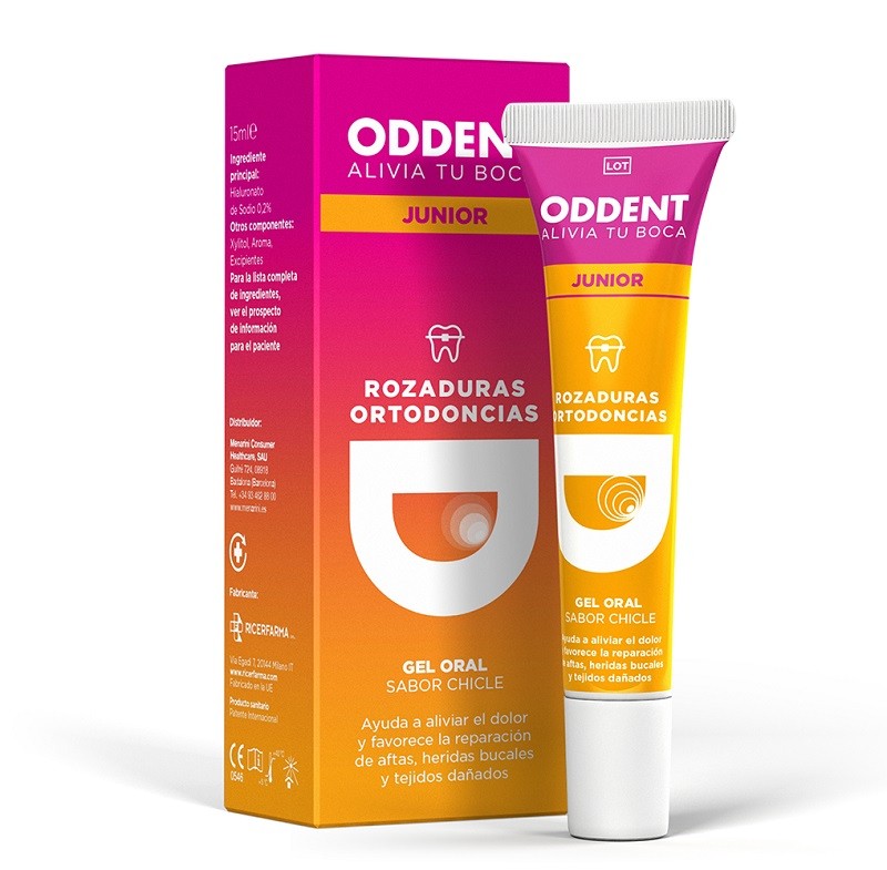ODDENT Gel Oral Junior Rozaduras Ortodoncias sabor Chicle 15ml-1