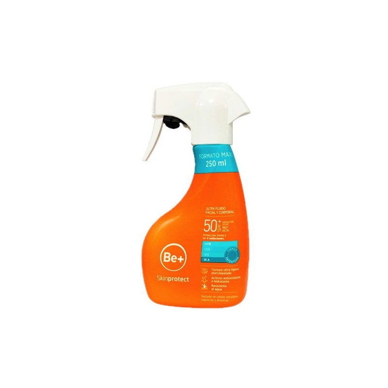 Be+ Skin Protect Spray Ultra Fluido Facial y Corporal SPF 50+ 250ml-3