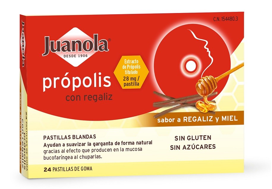 JUANOLA Própolis con Regaliz sabor Regaliz y Miel 24 Pastillas Blandas-1