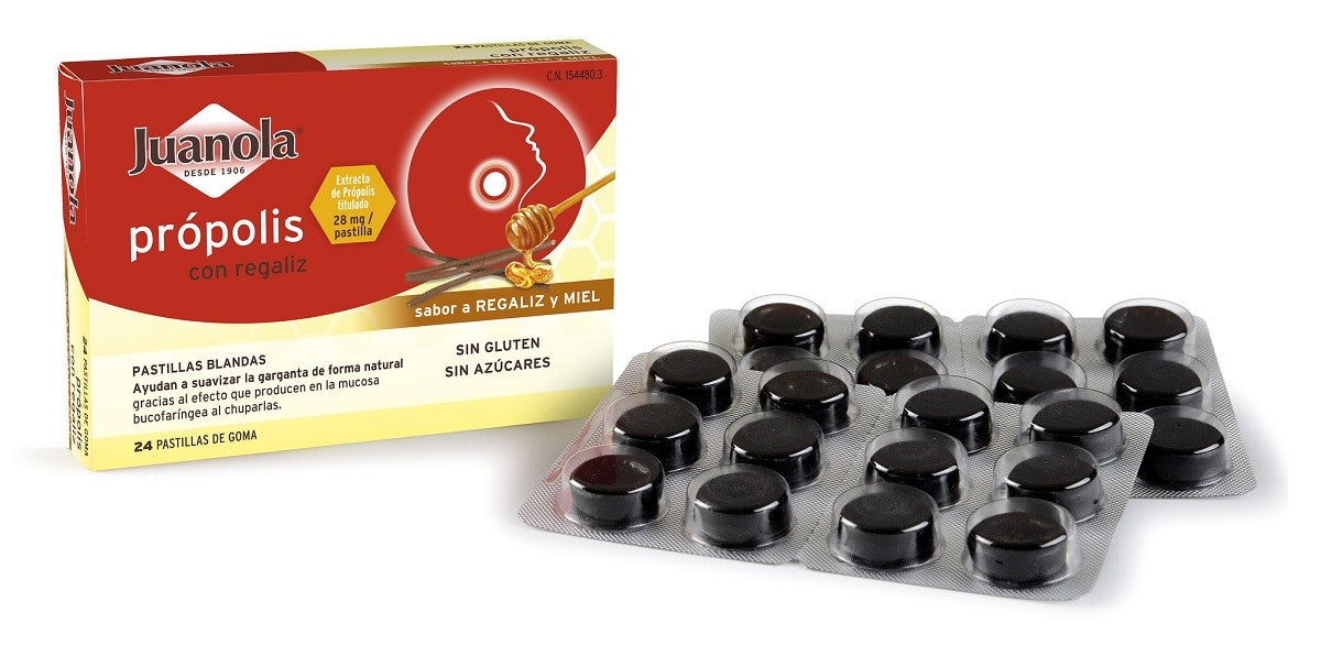 JUANOLA Própolis con Regaliz sabor Regaliz y Miel 24 Pastillas Blandas-2