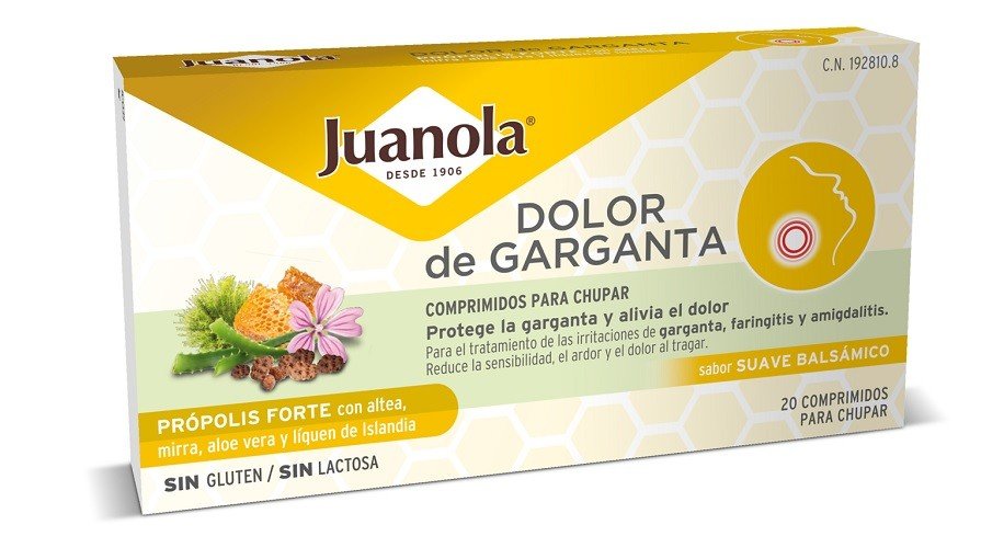 JUANOLA Dolor de Garganta Própolis Forte 20 comprimidos para chupar-1