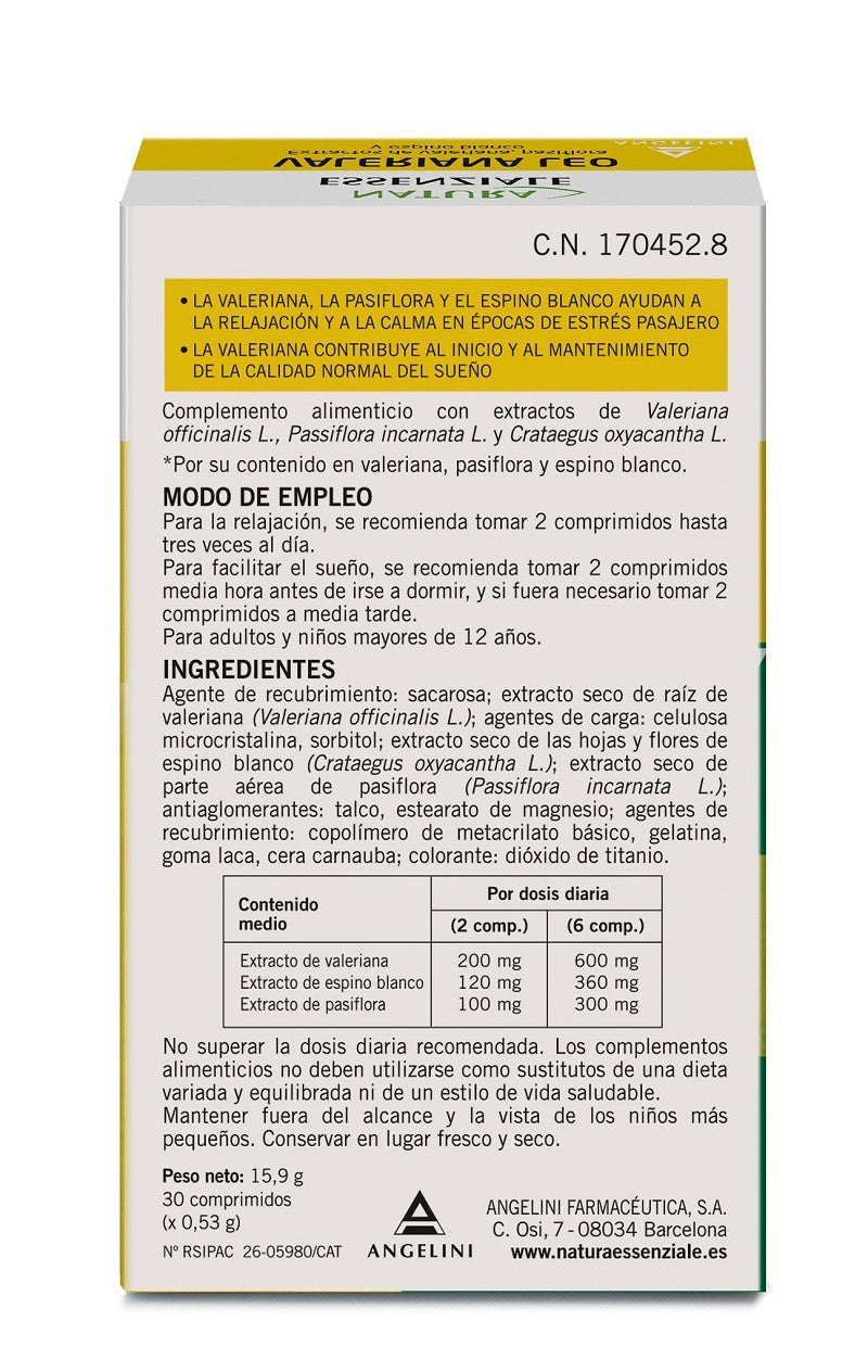 Natura Essenziale Valeriana Leo Relajación 30 comprimidos-3