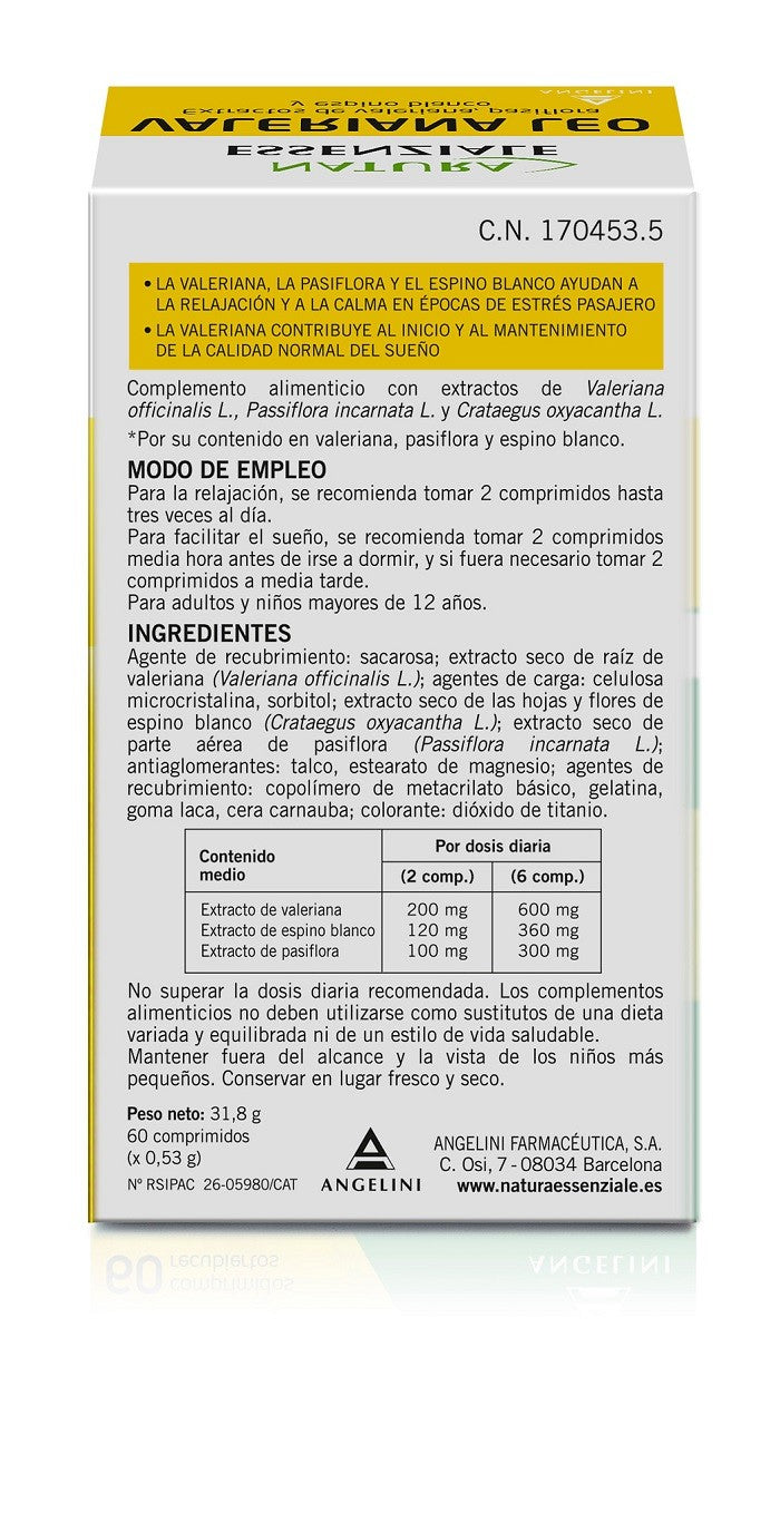 Natura Essenziale Valeriana Leo Relajación 60 comprimidos-3