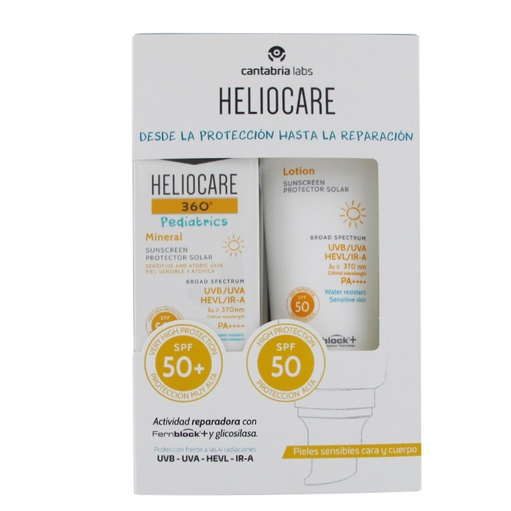 HELIOCARE Pack 360º Pediatrics Mineral SPF50+ (50ml) + Loción SPF50 (200ml)-2