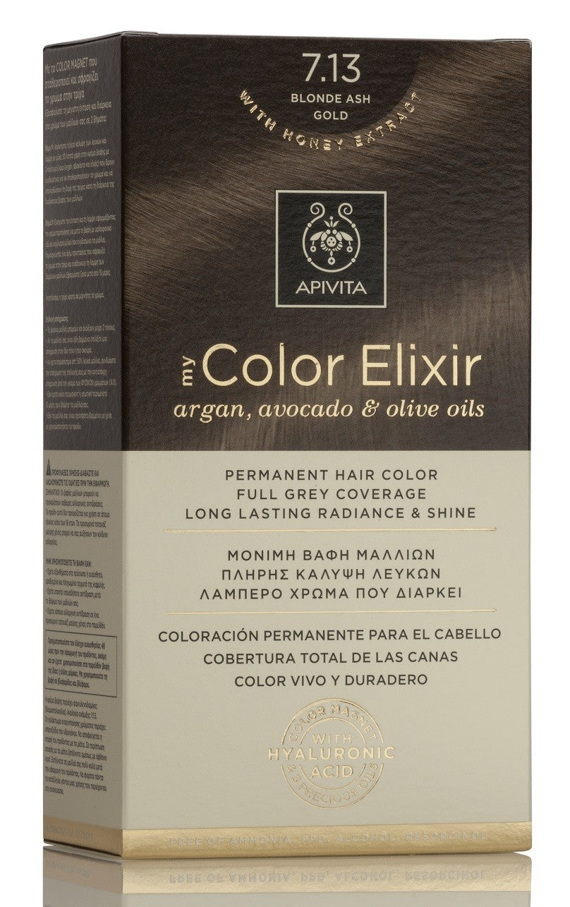 APIVITA Tinte 7.13 Rubio Ceniza Dorado My Color Elixir-1