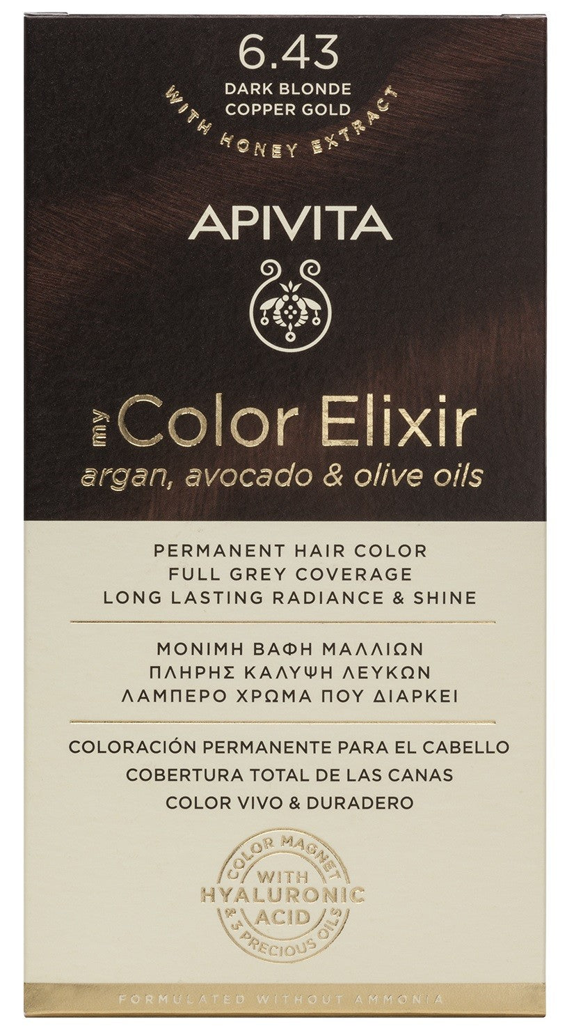 APIVITA Tinte 6.43 Rubio Oscuro Cobrizo Dorado My Color Elixir-1