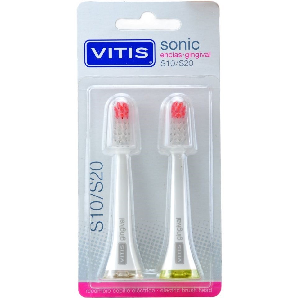 VITIS Sonic Recambios Cepillo Eléctrico S10/S20 Cabezal Encías Gingival 2 Uds.-1