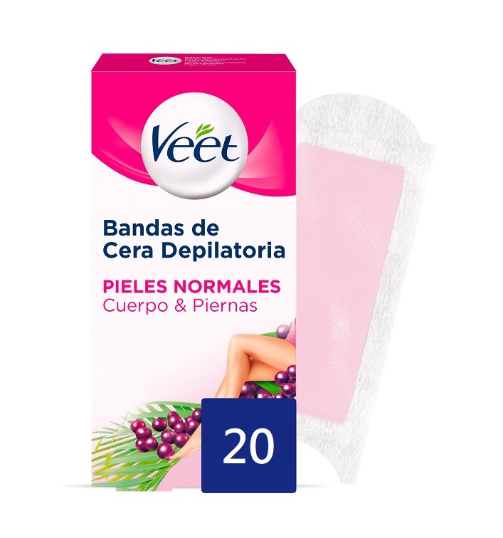 VEET Bandas de Cera Depilatorias Cuerpo y Piernas Piel Normal 20 uds-1