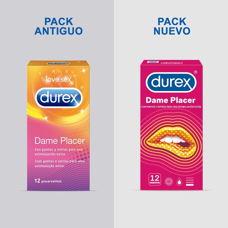 DUREX Preservativo Dame Placer con Puntos y Estrías Pack 2x12 unidades-4