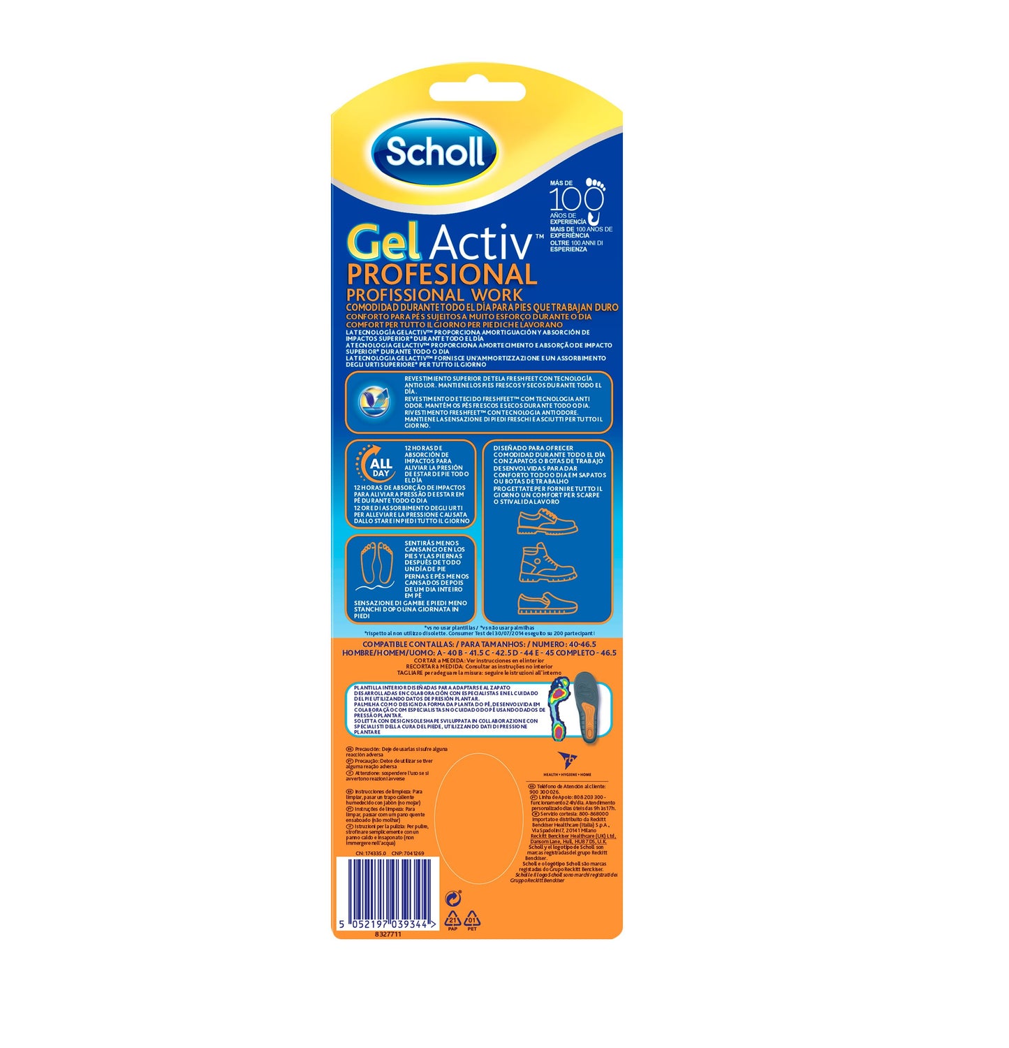 SCHOLL Plantilla Gel Activ Profesional Hombre Talla 40 - 46.5-3