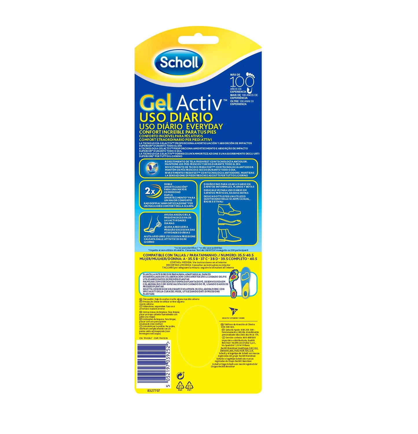 SCHOLL Plantilla Gel Activ Uso Diario Hombre Talla 40 - 46.5-3