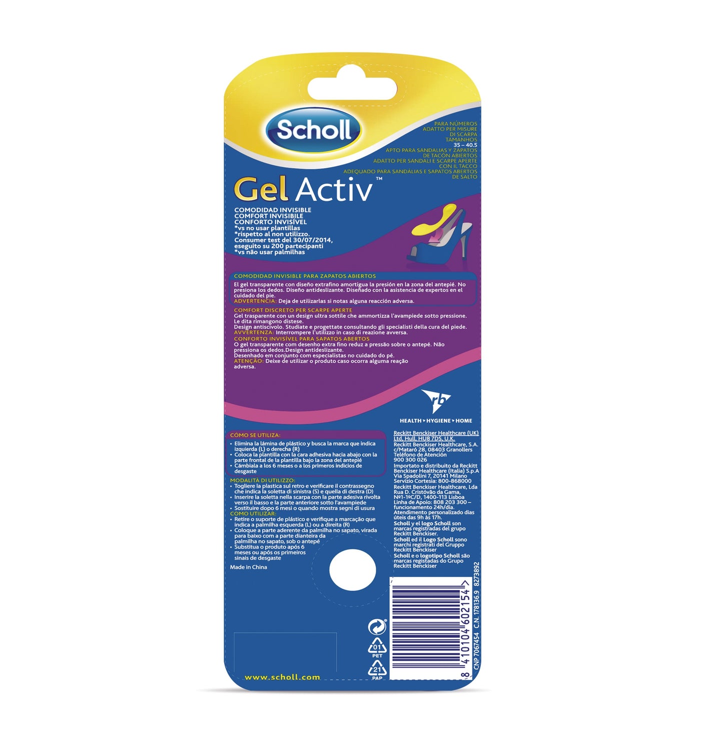 SCHOLL Plantilla Gel Activ Zapato Abierto 2 uds-3