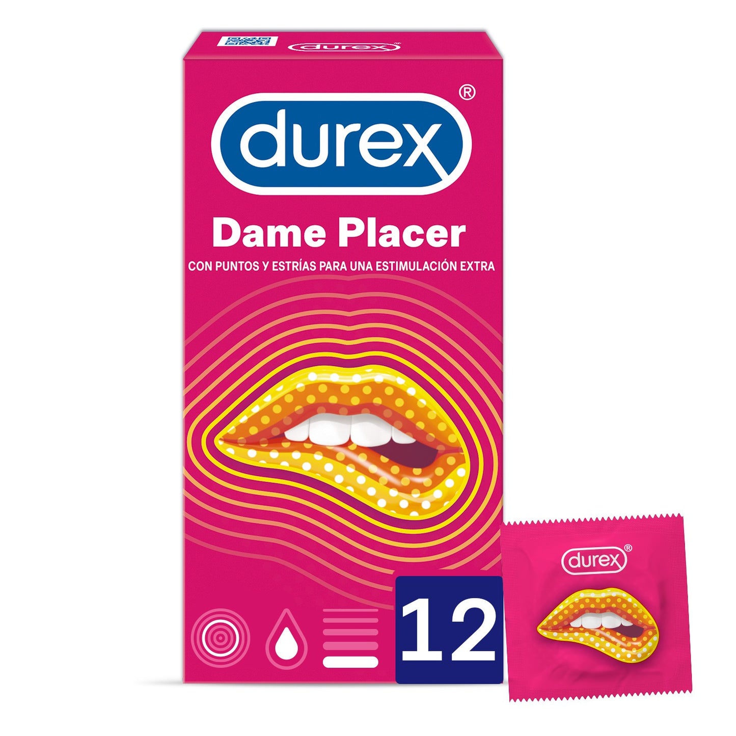 DUREX Preservativos Dame Placer con Puntos y Estrías 12 unidades-2