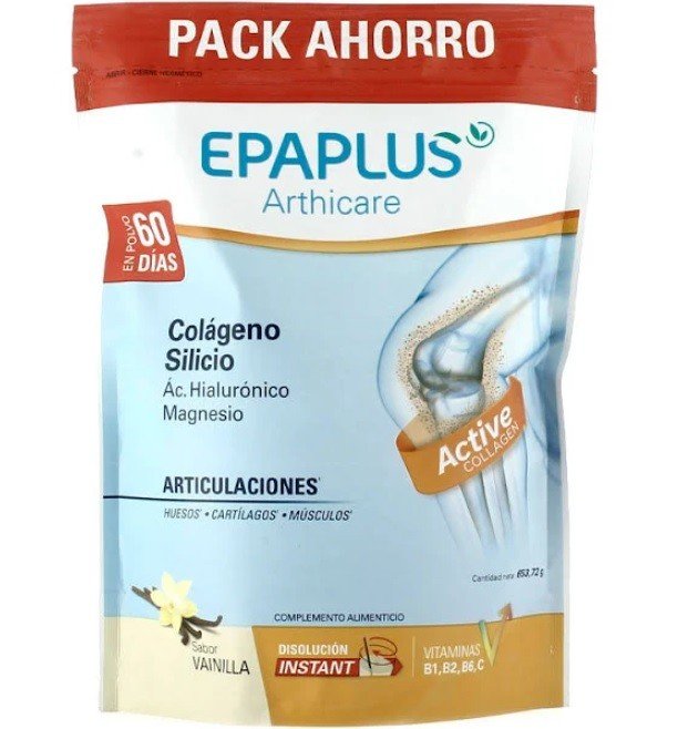 EPAPLUS Arthicare Colágeno + Silicio + Hialurónico + Magnesio Polvo sabor Vainilla 668gr (60Días)-2