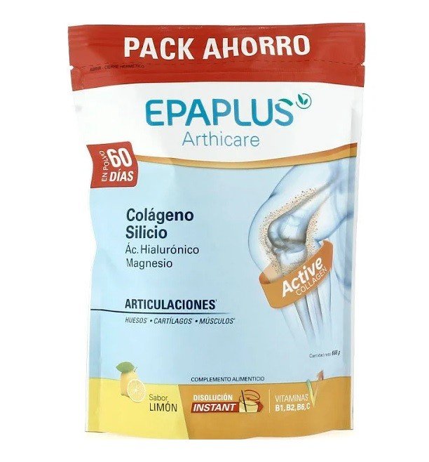 EPAPLUS Arthicare Colágeno + Silicio + Hialurónico + Magnesio Polvo Sabor Limón 668gr (60 Días)-2
