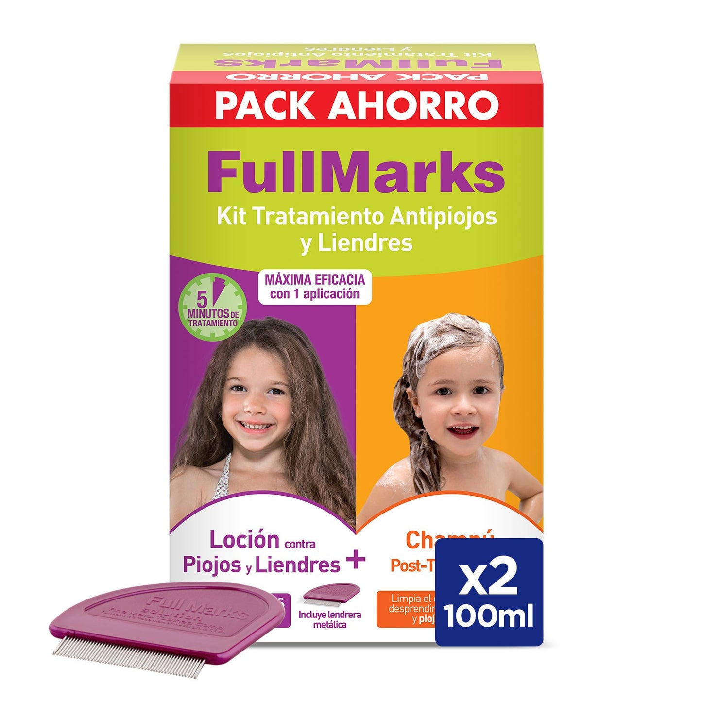 FULLMARKS Antipiojos y Liendres Loción 100ml + Champú 150ml PACK AHORRO-1
