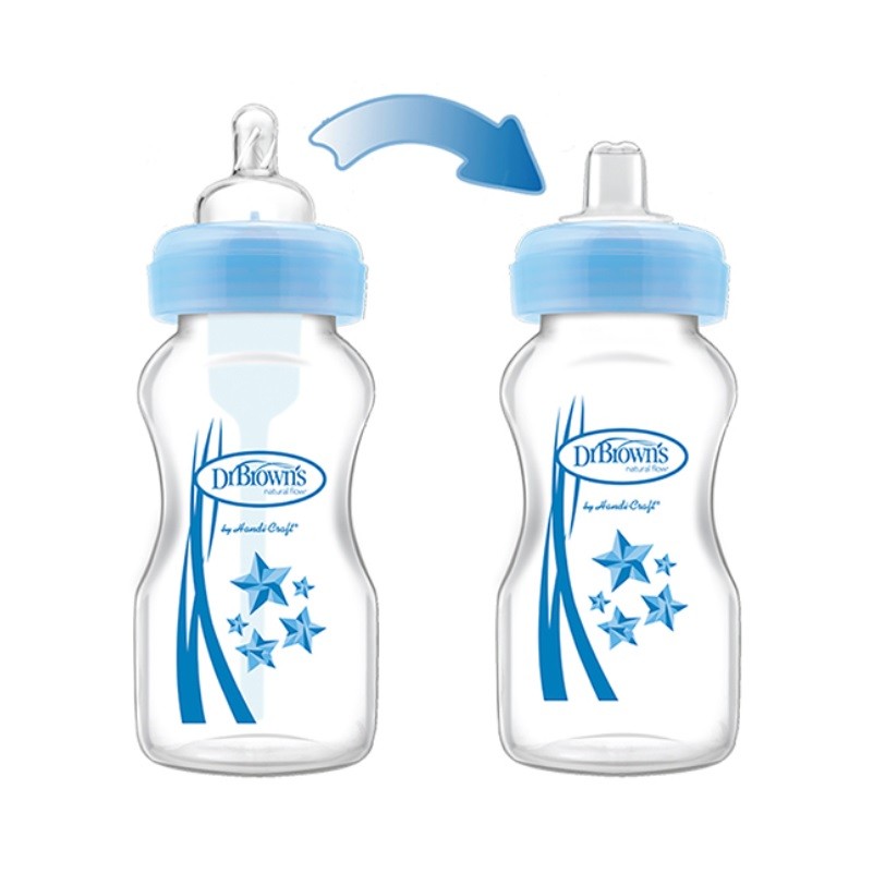 DR. BROWN'S Biberón Transición 2 en 1 Azul 270ml-3