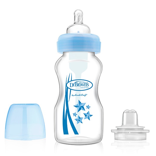 DR. BROWN'S Biberón Transición 2 en 1 Azul 270ml-2