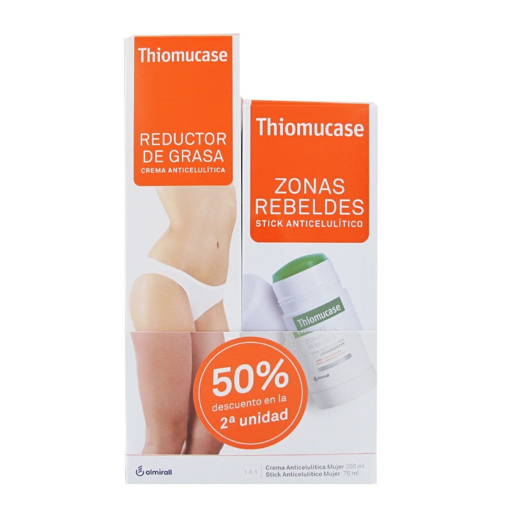 THIOMUCASE Reductor de Grasa Crema 200ml + Stick Anticelulítico Zonas Rebeldes 75ml-1