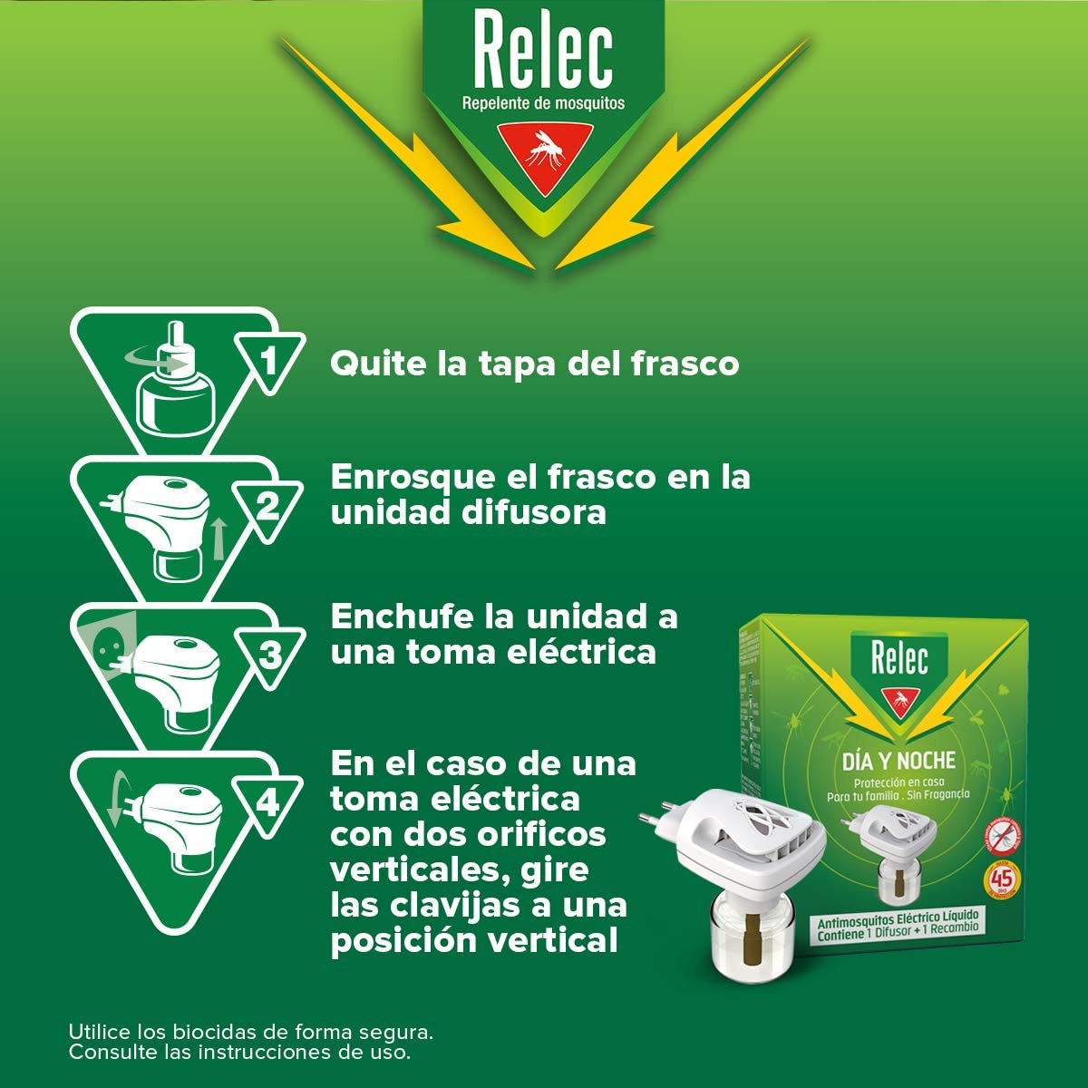 RELEC Día y Noche Recambio para Difusor Antimosquitos Eléctrico 35ml-6