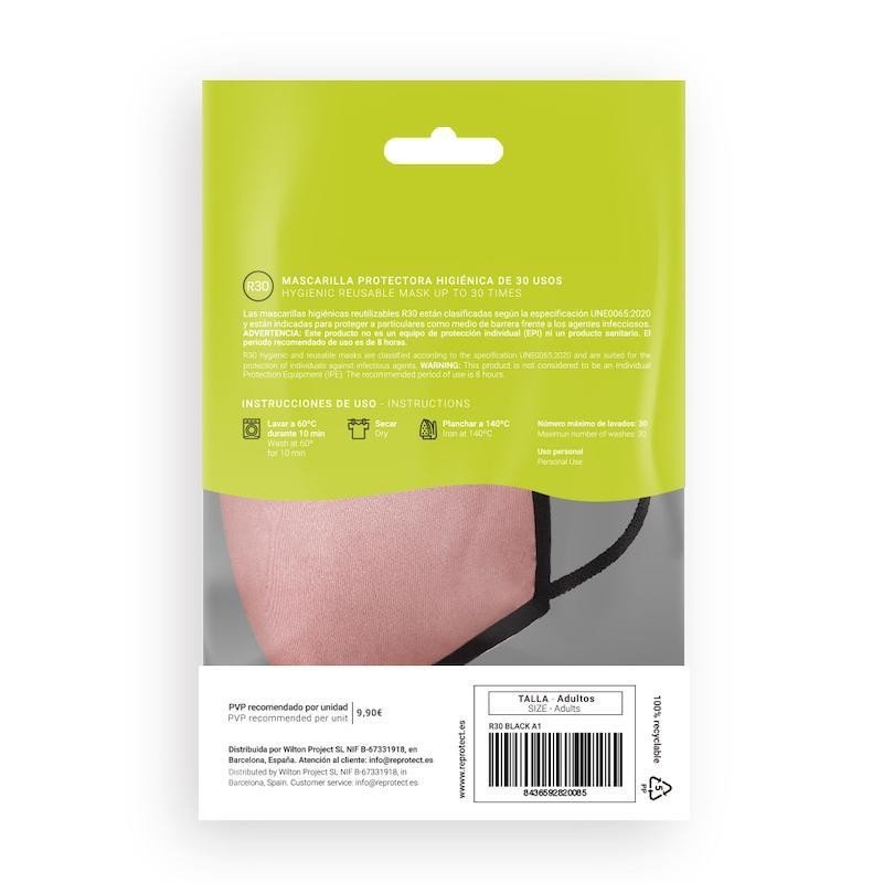 Mascarilla R30 PINK Rosa Lavable y Reutilizable Adulto-4