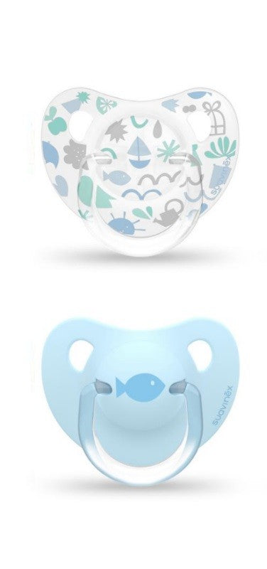 SUAVINEX Chupete Tetina Anatómica Silicona 0-6 Meses x2 (Azul)-1