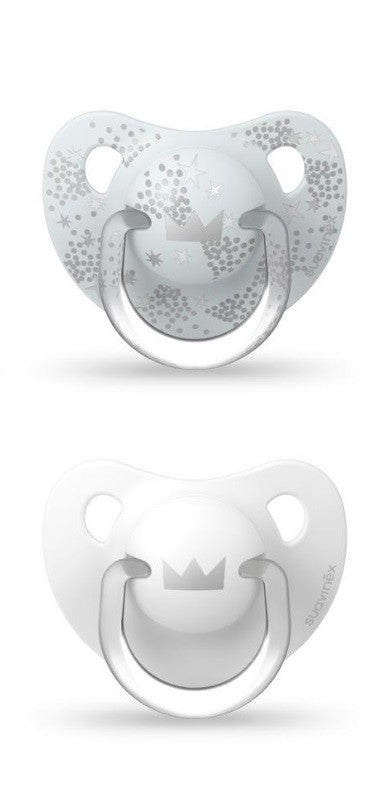 SUAVINEX Chupete Tetina Anatómica Silicona 0-6 Meses x2 (Blanco)-1