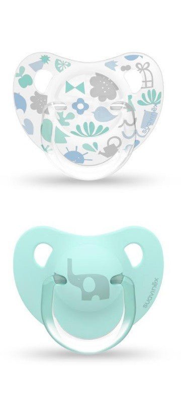 SUAVINEX Chupete Tetina Anatómica Silicona 6-18 Meses x2 (Azul)-1