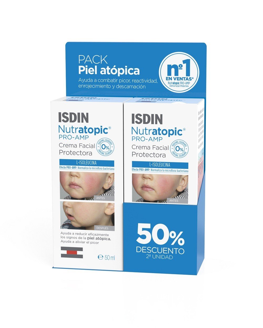 ISDIN Nutratopic Pro-AMP DUPLO Crema Facial 2X50ml-1