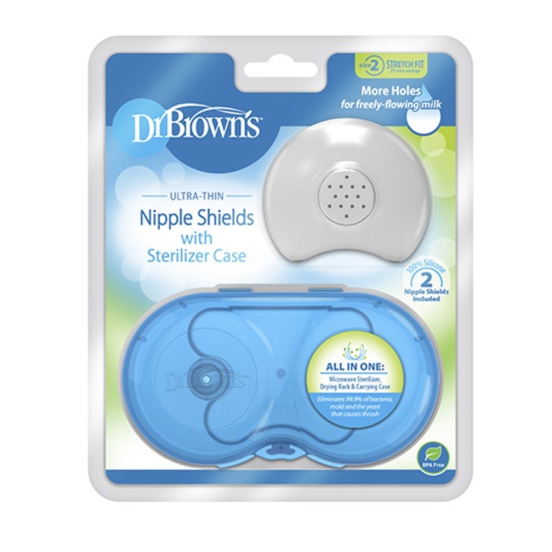 DR. BROWN'S Pezoneras de Silicona con Caja Esterilizadora Talla 2 (2 uds)-1