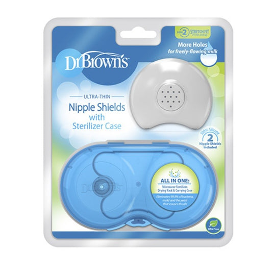 DR. BROWN'S Pezoneras de Silicona con Caja Esterilizadora Talla 2 (2 uds)-1