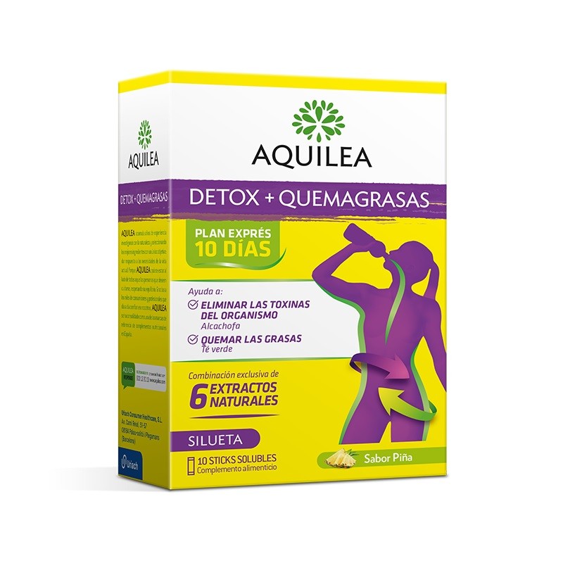 AQUILEA Detox + Quemagrasas 10 Sticks Solubles-1