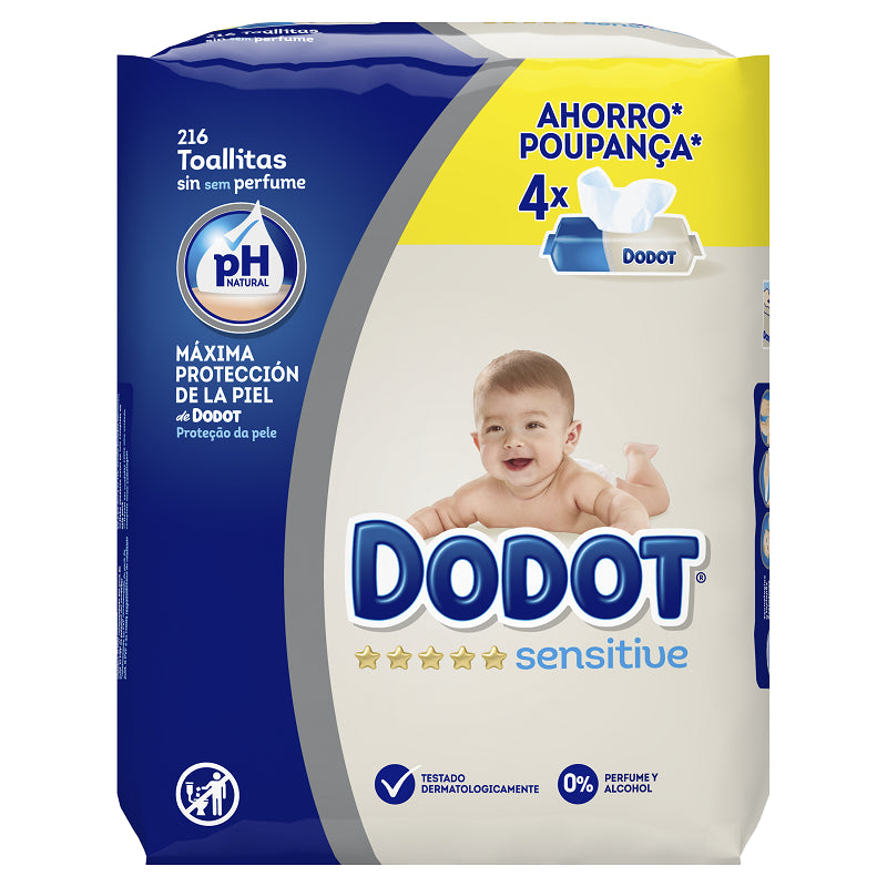 DODOT Toallitas para Bebés Sensitive 4x54 Unidades-1