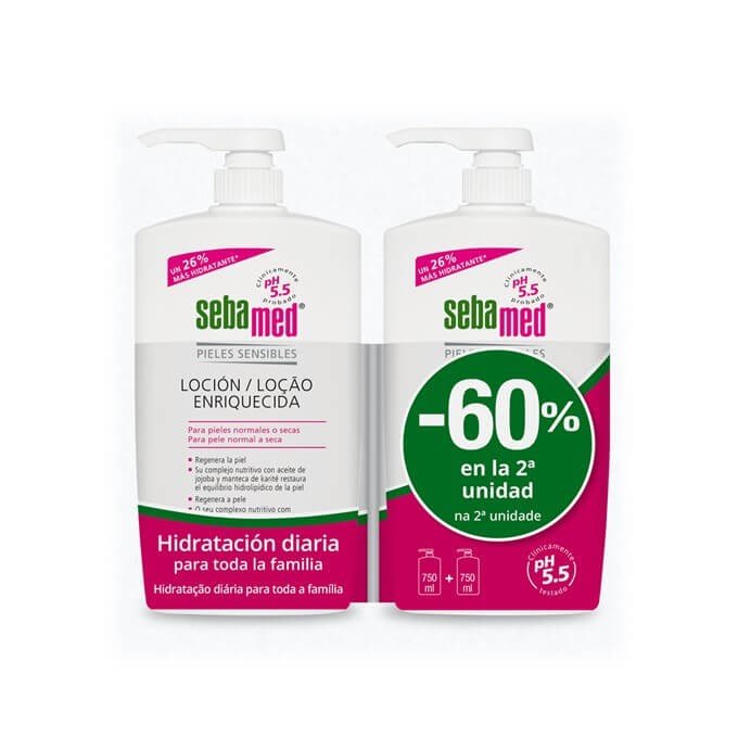 SEBAMED Loción Enriquecida DUPLO Piel Sensible, Normal y Seca 2x750ml-1