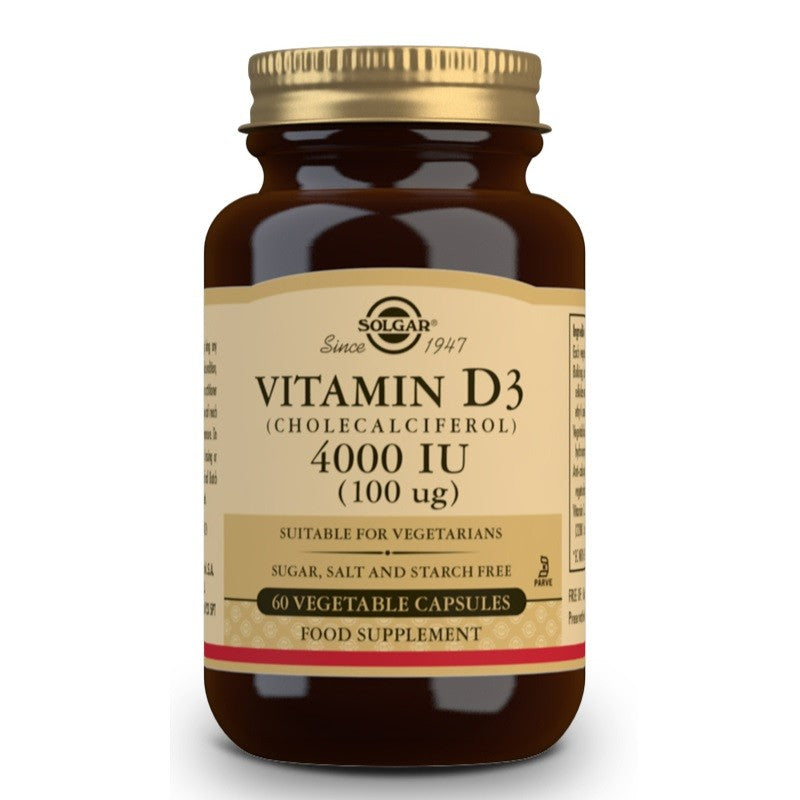 SOLGAR Vitamina D3 4000iu 60 Cápsulas Vegetales-1
