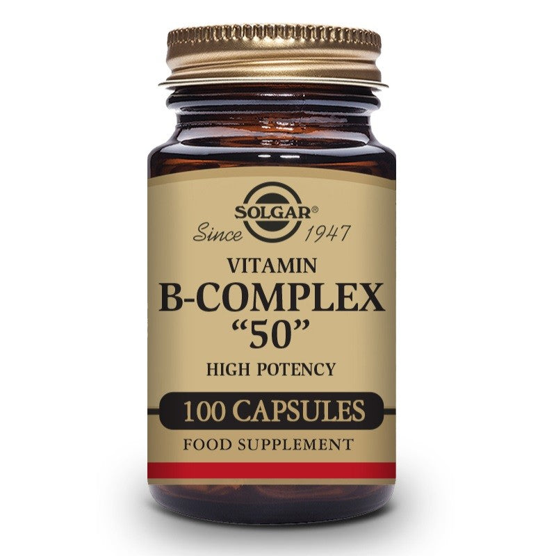 SOLGAR Vitamina B-Complex "50" Alta Potencia 100 Cápsulas Vegetales-1
