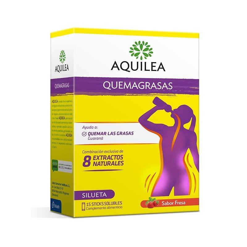 AQUILEA Quemagrasas 15 Sticks Solubles Sabor Fresa-1