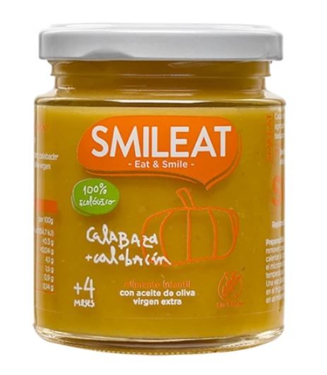 SMILEAT Tarrito Ecológico Calabaza y Calabacín 230g-1