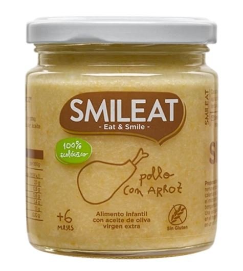 SMILEAT Tarrito Ecológico de Pollo con Arroz 230g-1