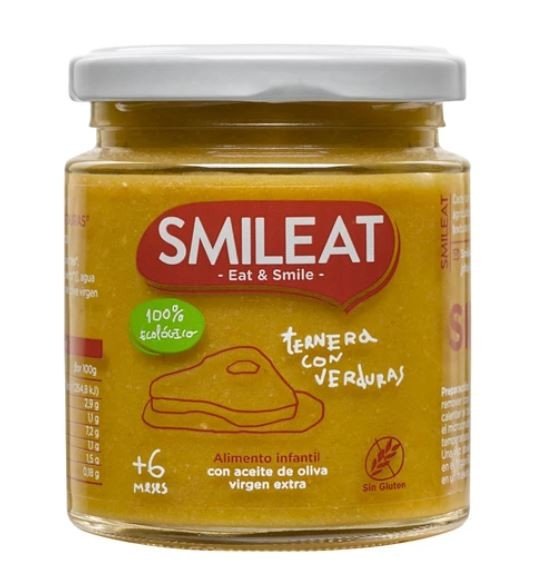 SMILEAT Tarrito Ecológico de Ternera con Verduras 230g-1