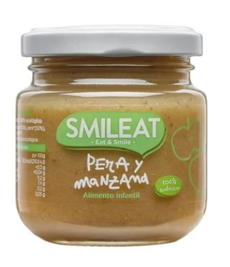 SMILEAT Tarrito Ecológico de Pera y Manzana 130g-1