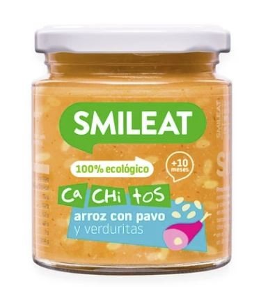 SMILEAT Tarrito Ecológico Cachitos Arroz con Pavo y Verduras 230g-1