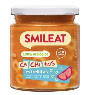 SMILEAT Tarrito Ecológico Cachitos Estrellitas Pasta con Tomate 230g-1